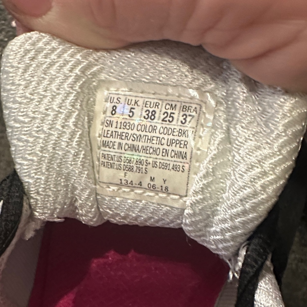 Skechers Women's Black and White Sneakers with Pink Insole - Picture 3 of 7